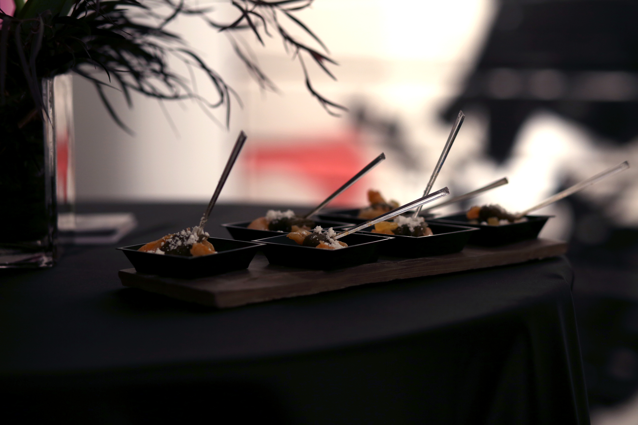 Shrimp-filled Smoked Okra with Tomato Roe