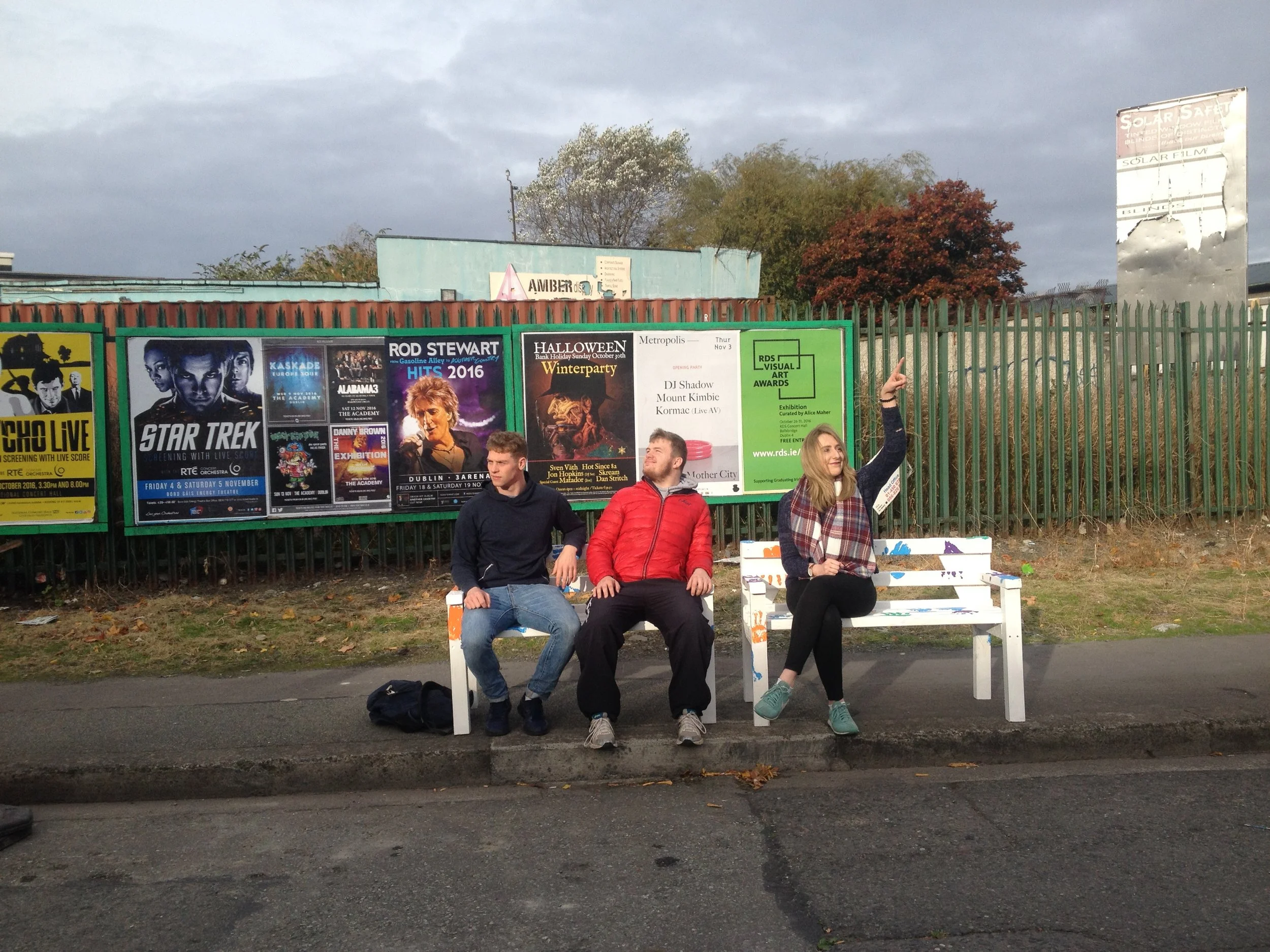 It's not all hardwork, Lorna (pictured on the right with Sean & Andrew two other interns) still gets time for some modelling work in Dublin 8!