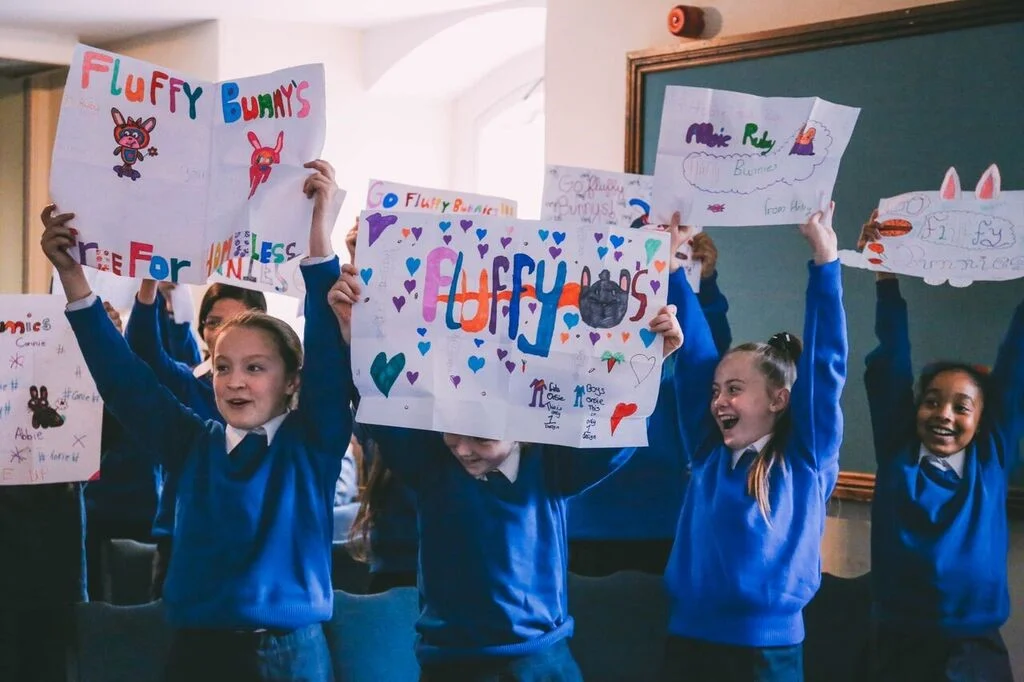Presentation Primary School Warrenmount supporting their team, ‘The Fluffy Bunnies’