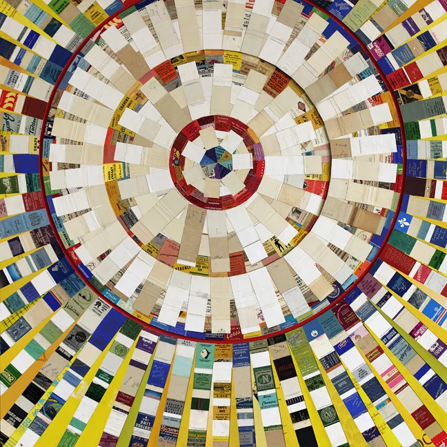 David Poppie, "Transparent Radiation" matchbooks and acrylic on panel 2011