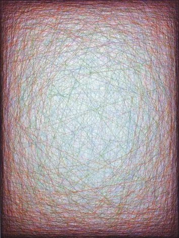 Emil Lukas, "Center Hum - West" screenprint 2011