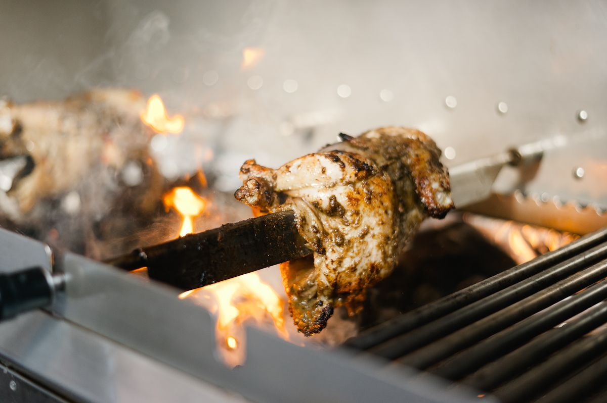 Our now award winning rotisserie Juicy Jerk Chicken