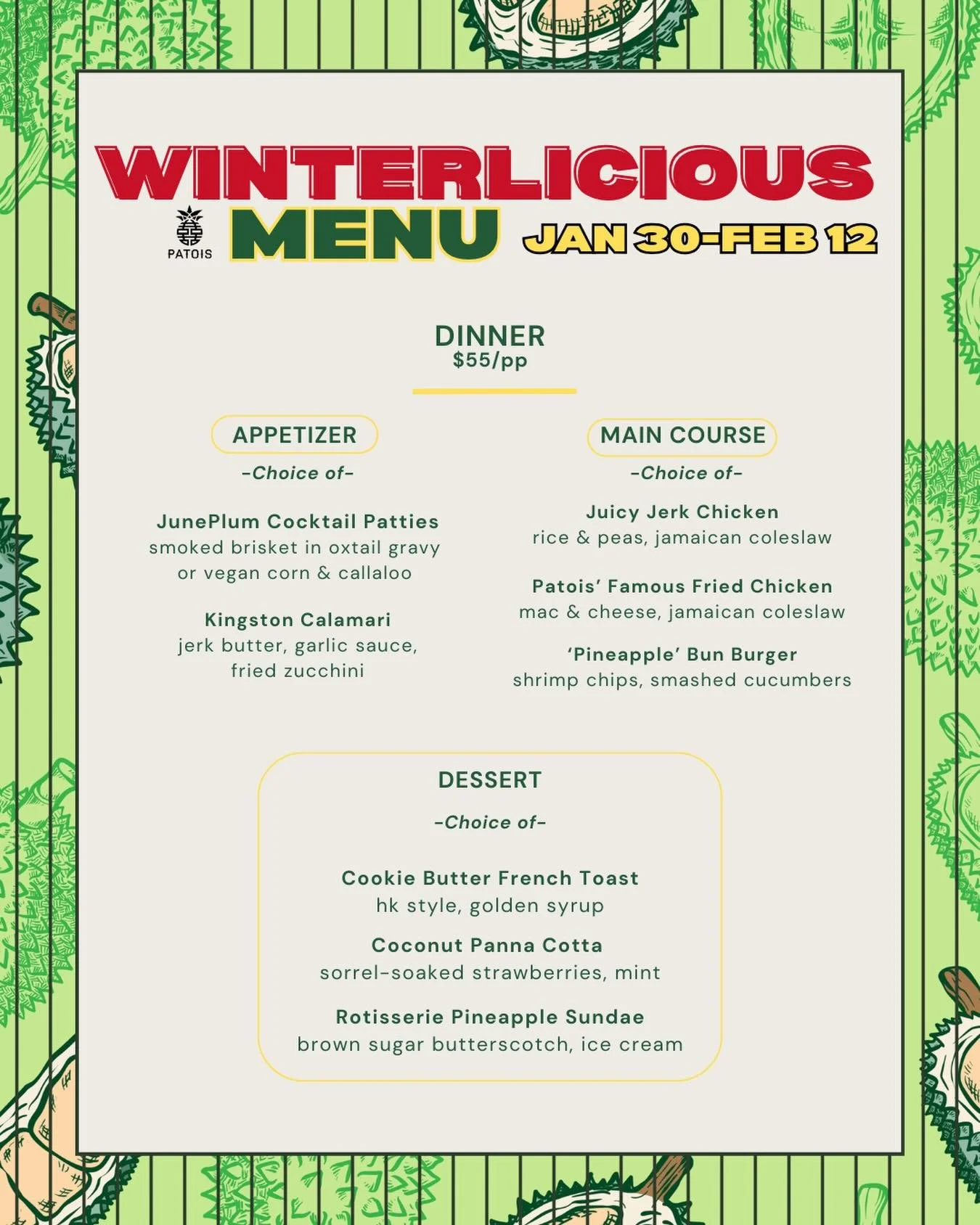 Winterlicious is COMING! Jan 30 - Feb 12 

A set menu, the Patois way.

Reservations are now LIVE ‼️link in bio! 

#liciousto #winterlicious @liciousto