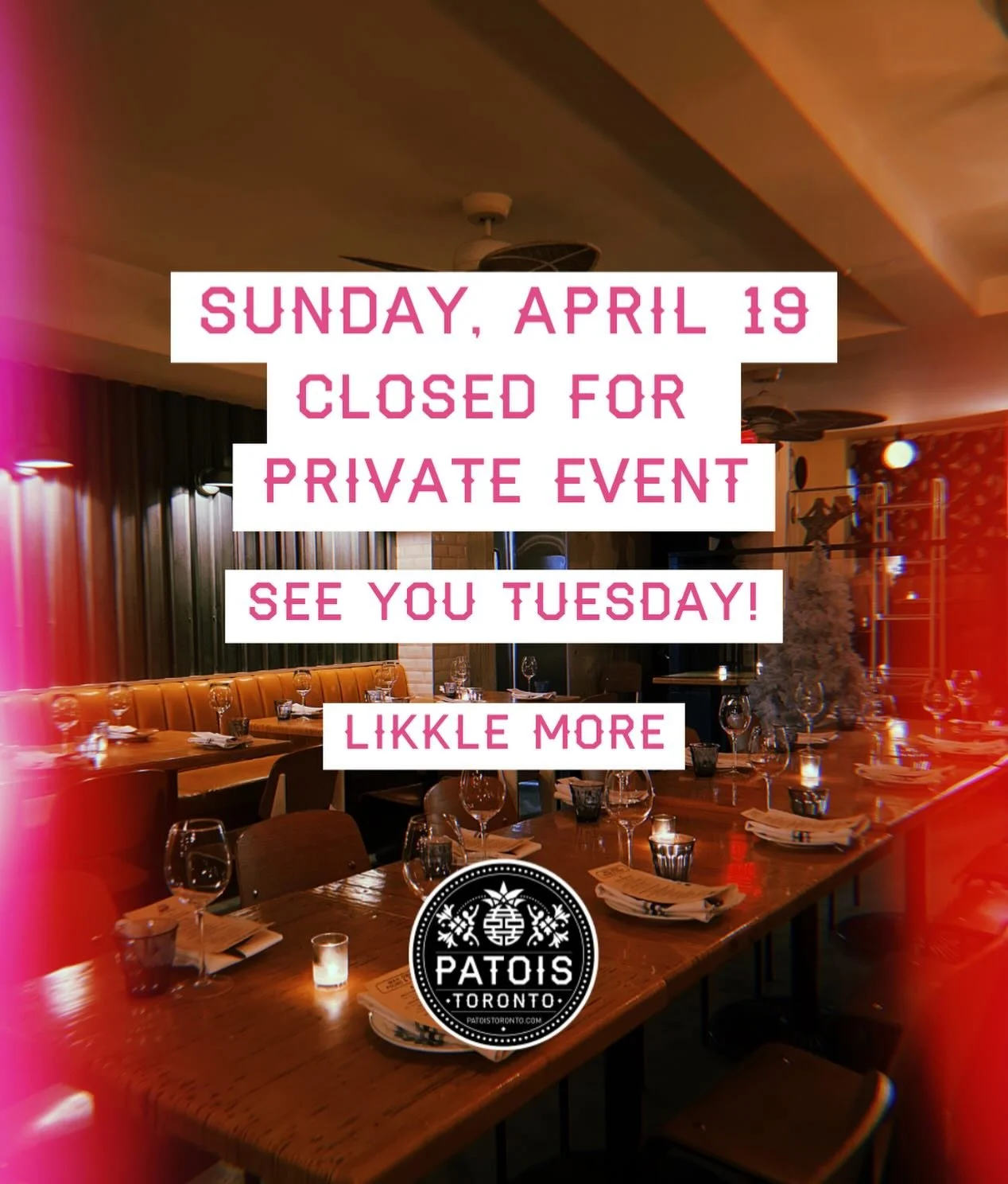 We&rsquo;re closed Sunday, April 19th for a private event. Check out our sister restaurant @aylaupstairs ❤️

We&rsquo;ll be back Tuesday! Likkle more ✨