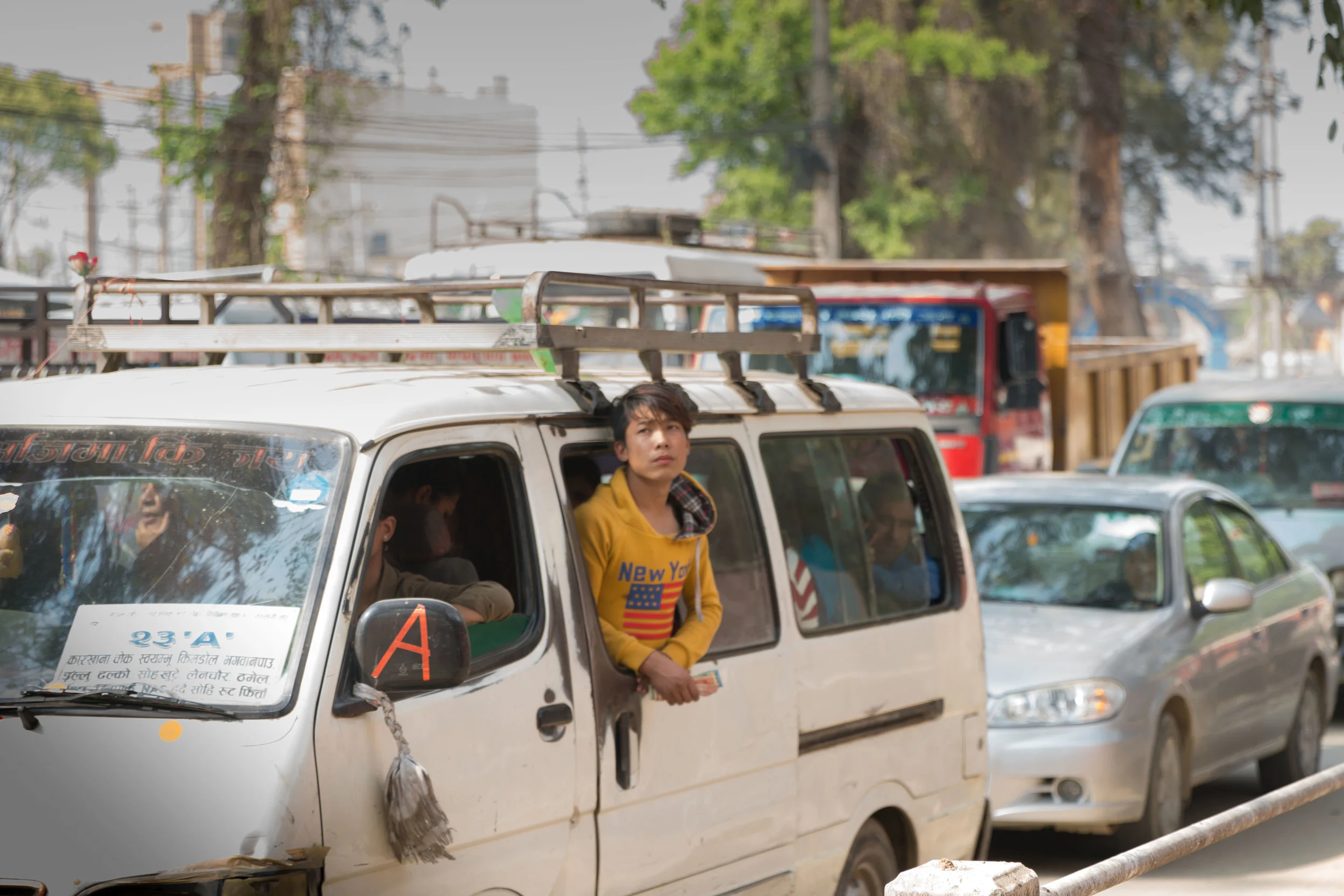 Chaos in the streets outside Thamel, Kathmandu