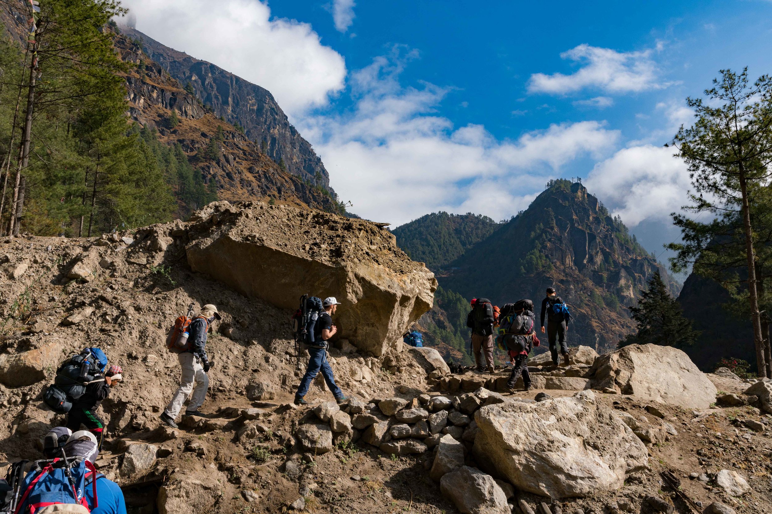 The team en route to Namche Bazar