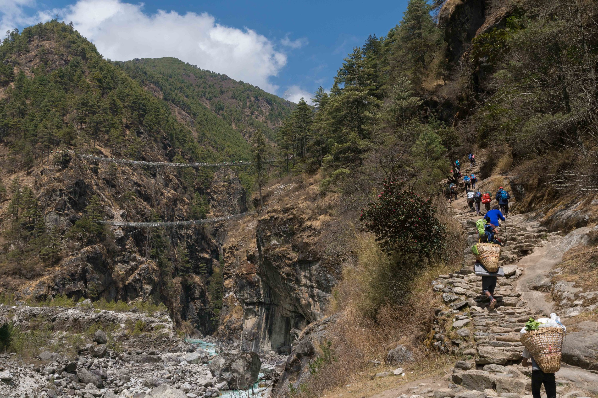 Bridge crossing over the Dudh Koshi River