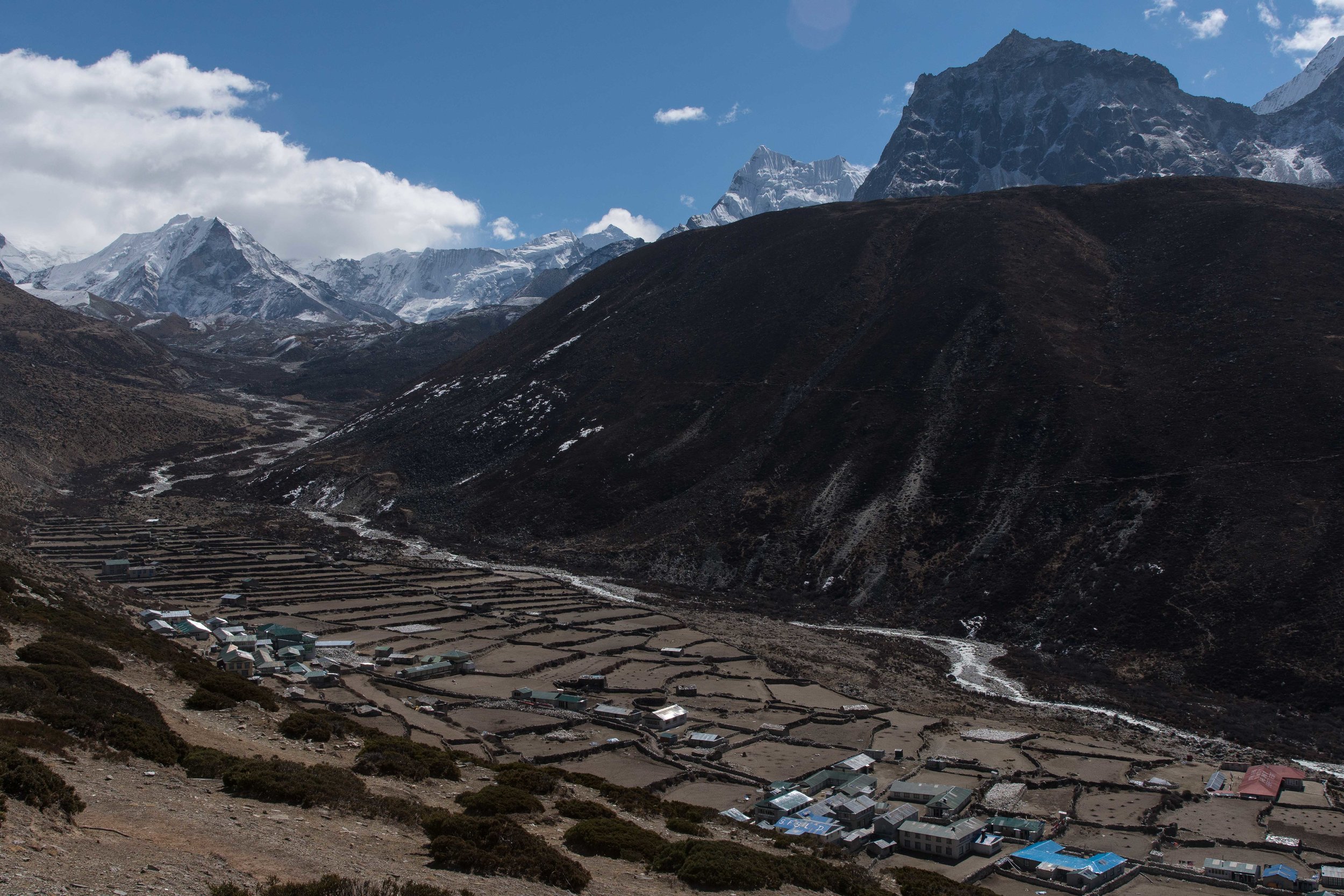 Dingboche with Island Peak in the background