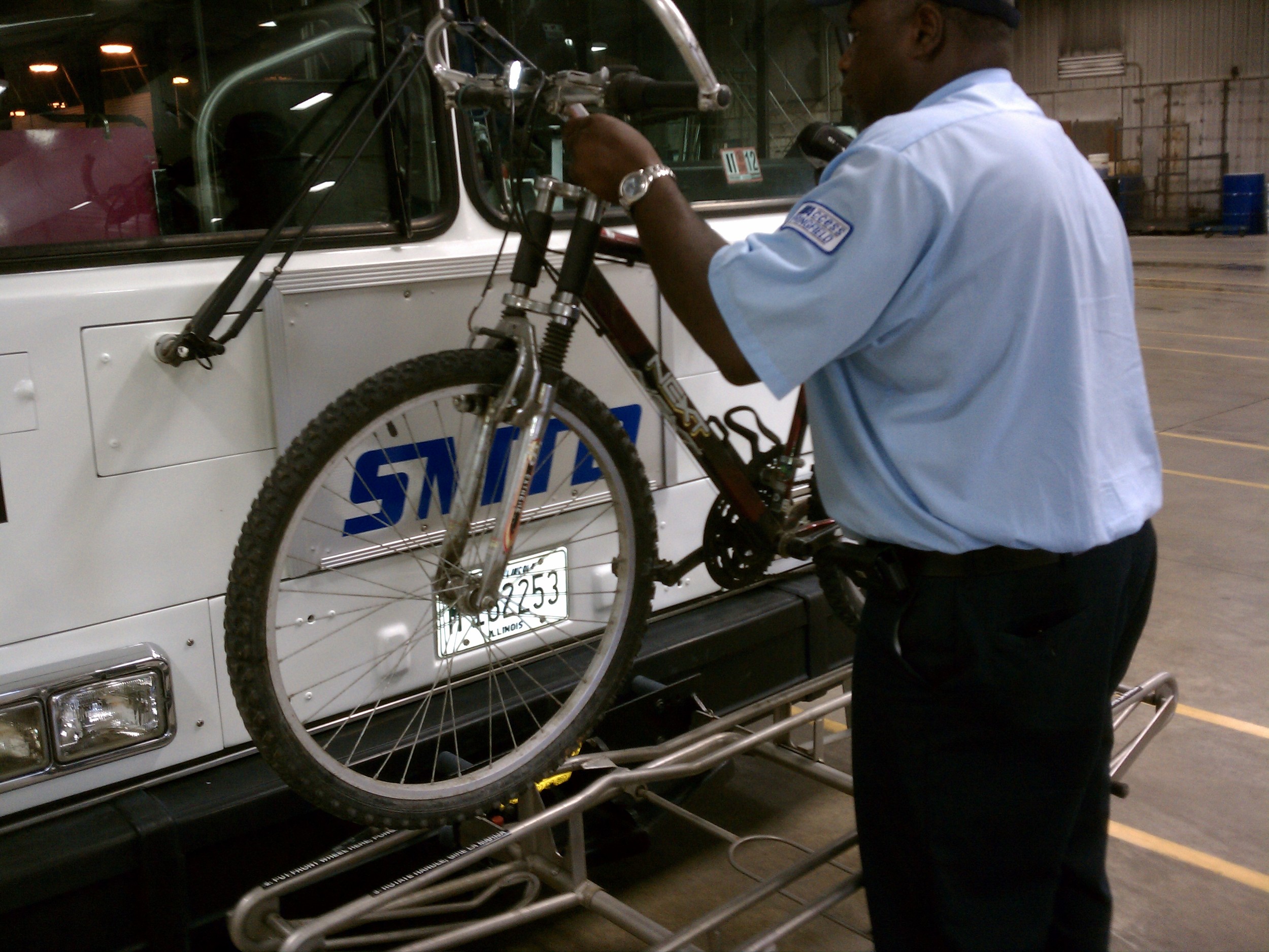  2. Lift your bike from the rack. 