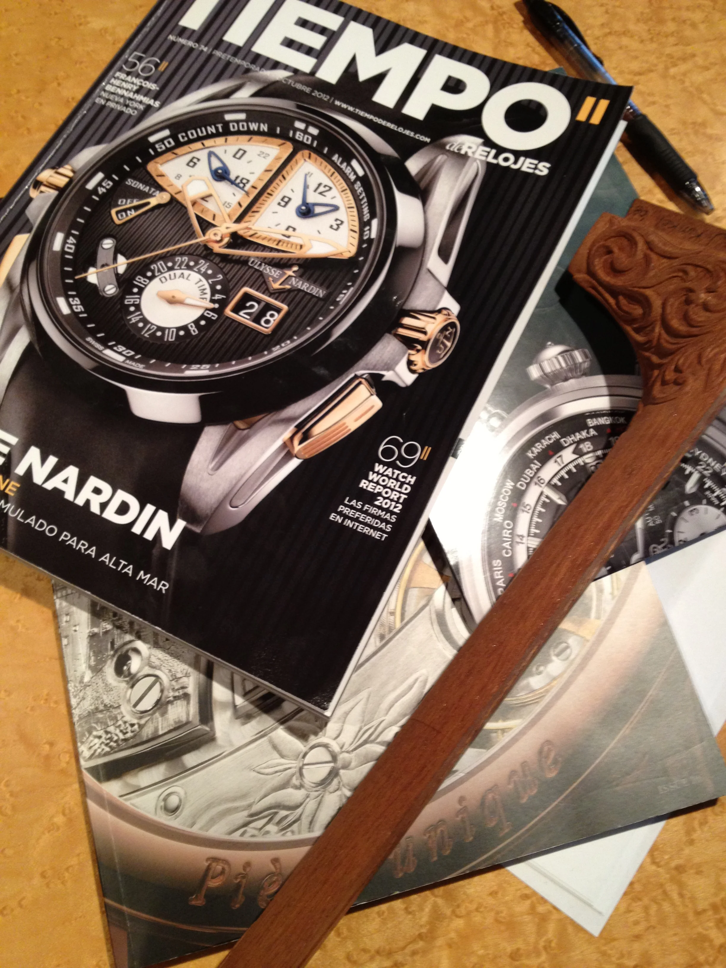  we're always combing through watch mags.&nbsp; we often find ourselves inquiring on the wristpieces of guests to the Custom Shop. 