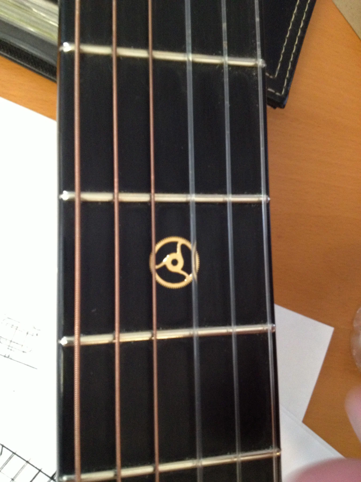  Placement considerations for actual movement pieces on an ebony fret board. 