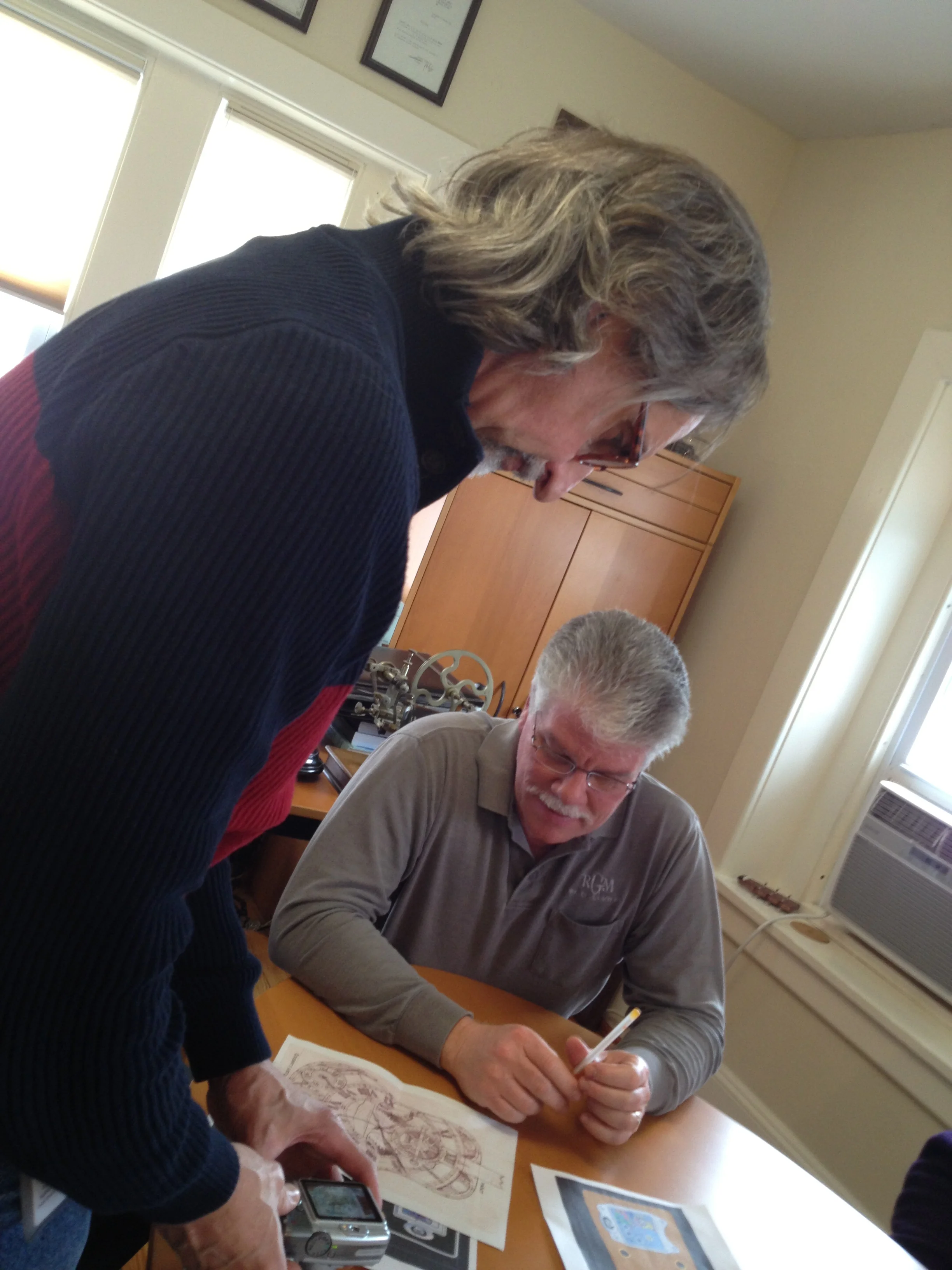  Robert and Roland laying out visual concepts to recreate in true mechanical parts. 