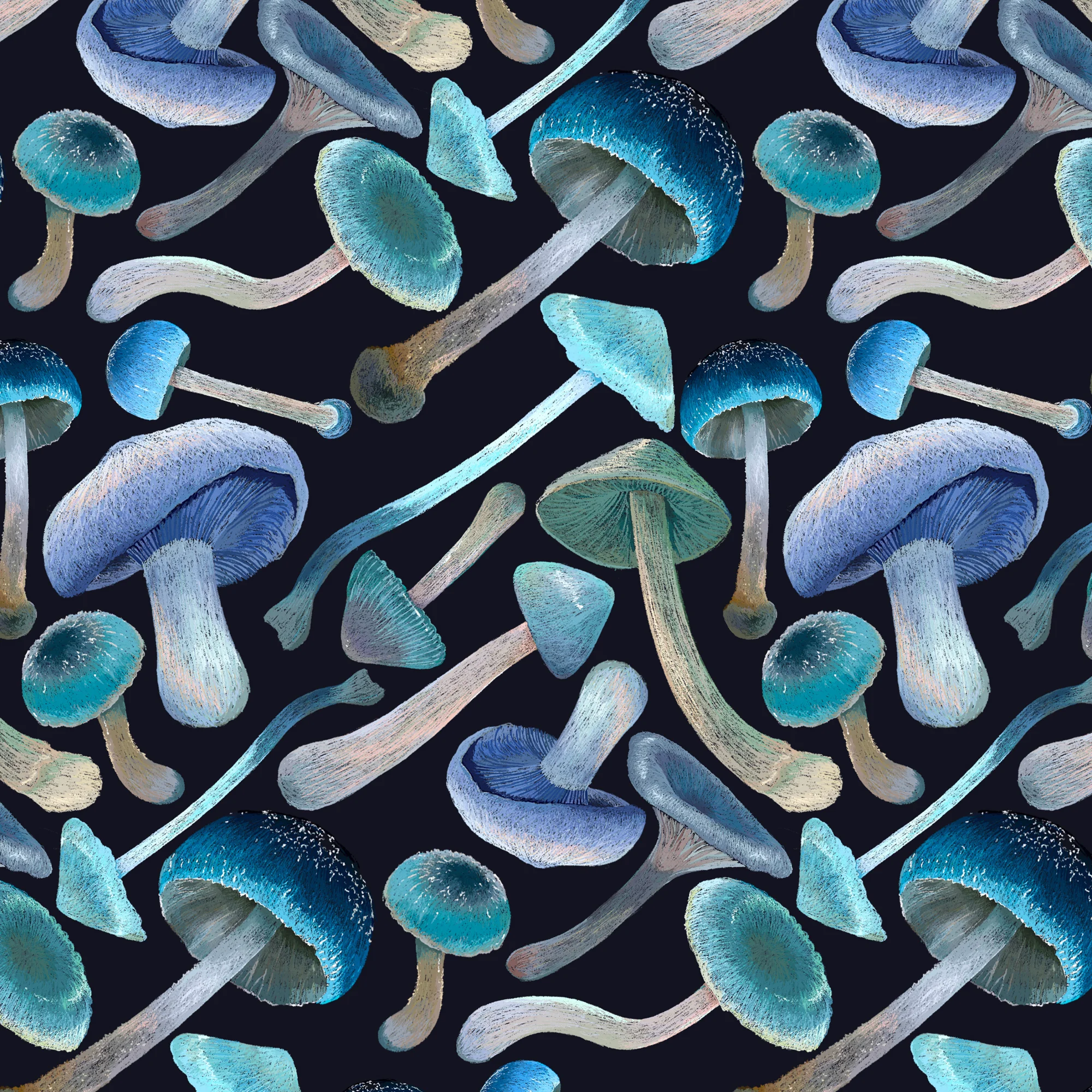 BLUE MUSHROOMS