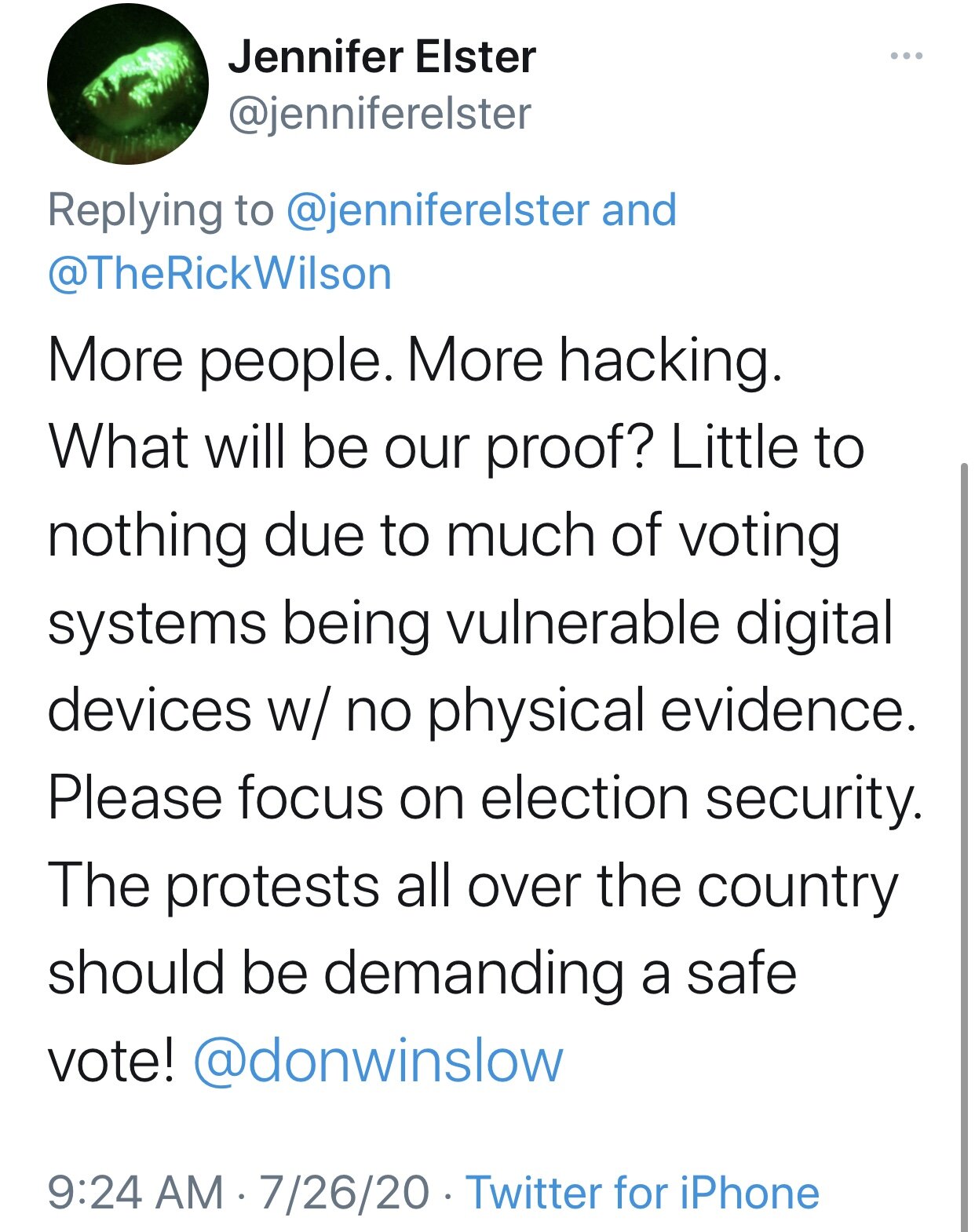 Jennifer Elster_More People. More Hacking_#ProtectOurVote2020 Nonpartisan Peace.jpg