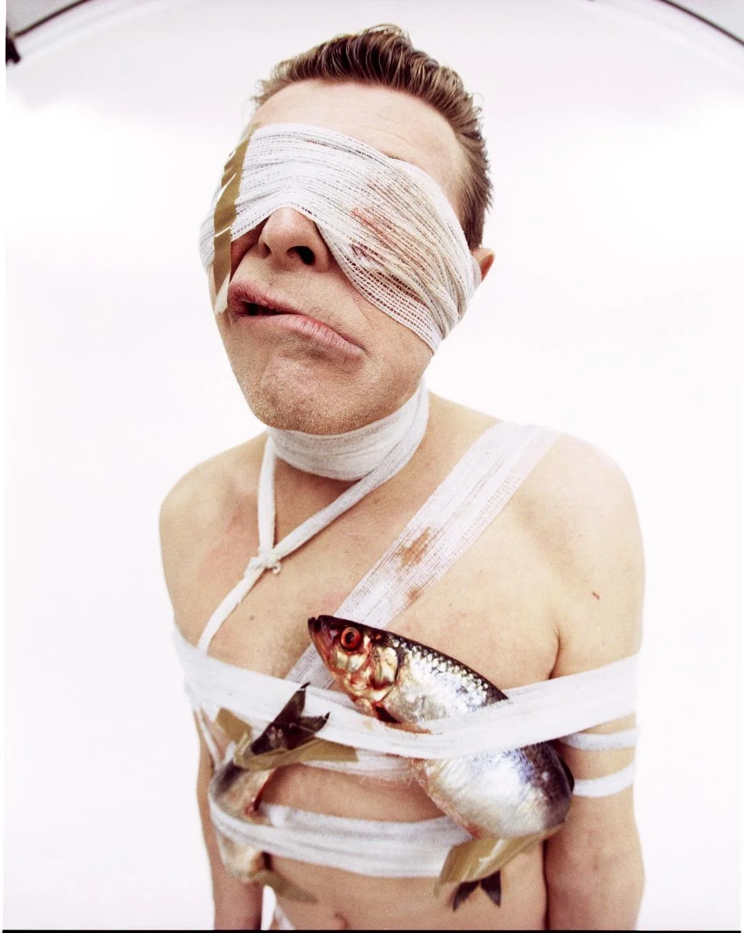 David Bowie styled by Jennifer Elster for 1.Outside album 1995 in London, on view at The Development Gallery in Tribeca avant garde 90s fashion music 