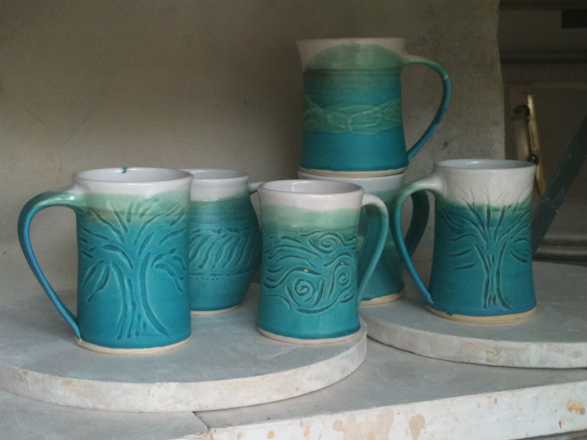 Carved mugs