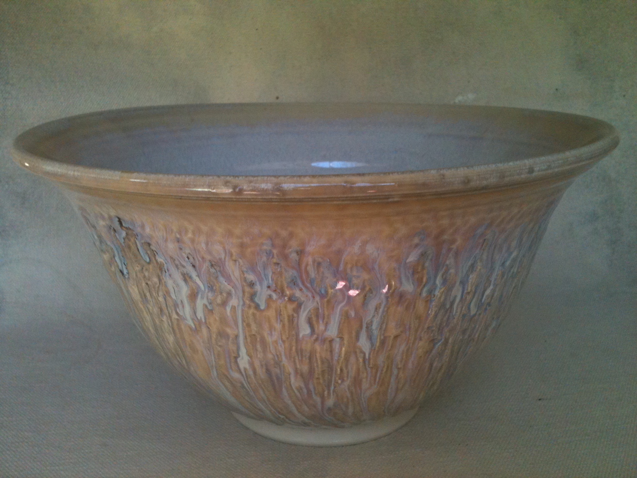 Large chattered porcelain bowl