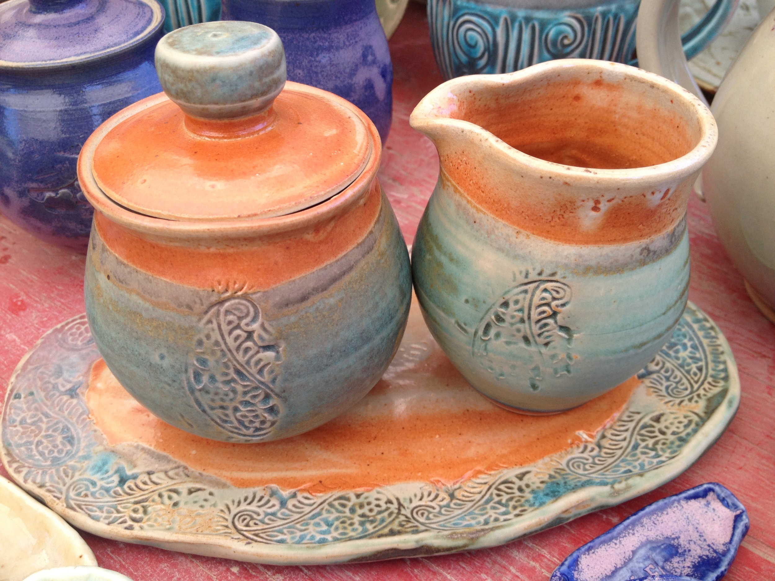 bali cream and sugar set