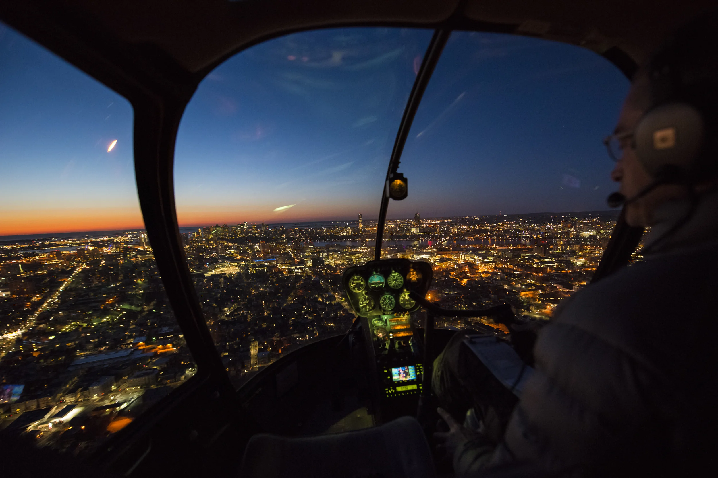 AERIAL PHOT MISSION IN BOSTON AT SUNRISE