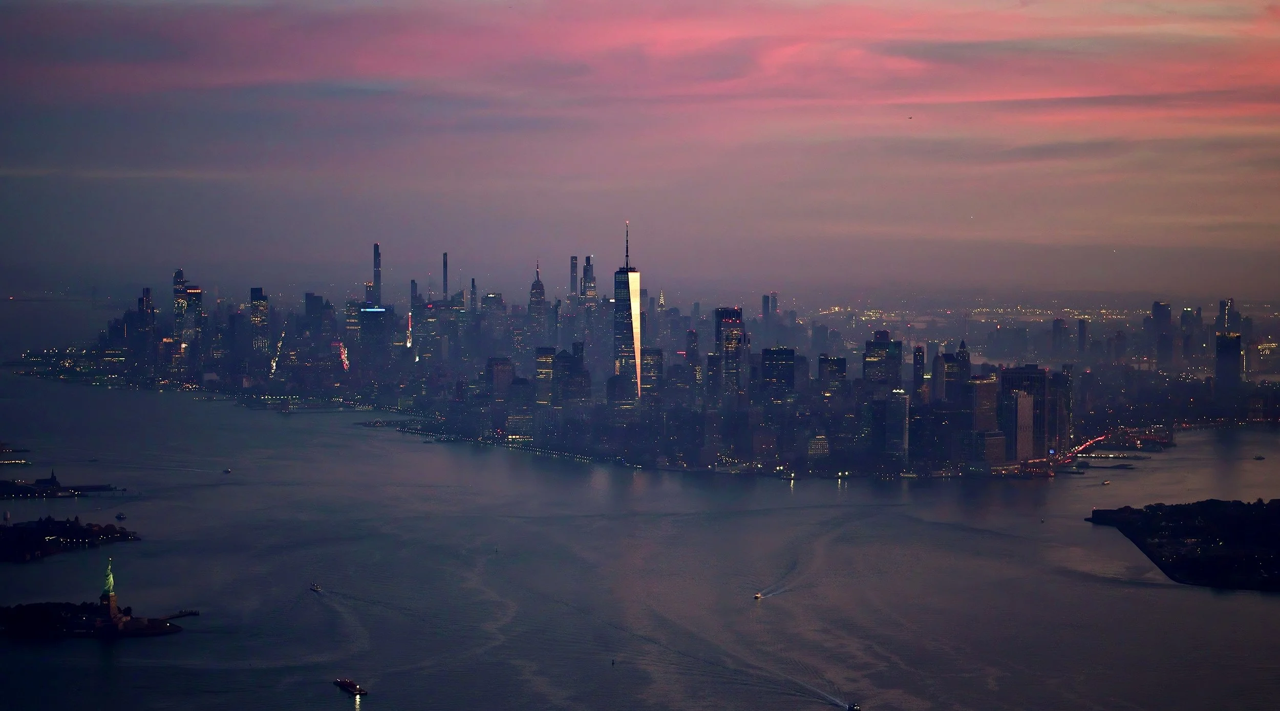 Twilight Over Manhattan – Aerial Majesty of New York City