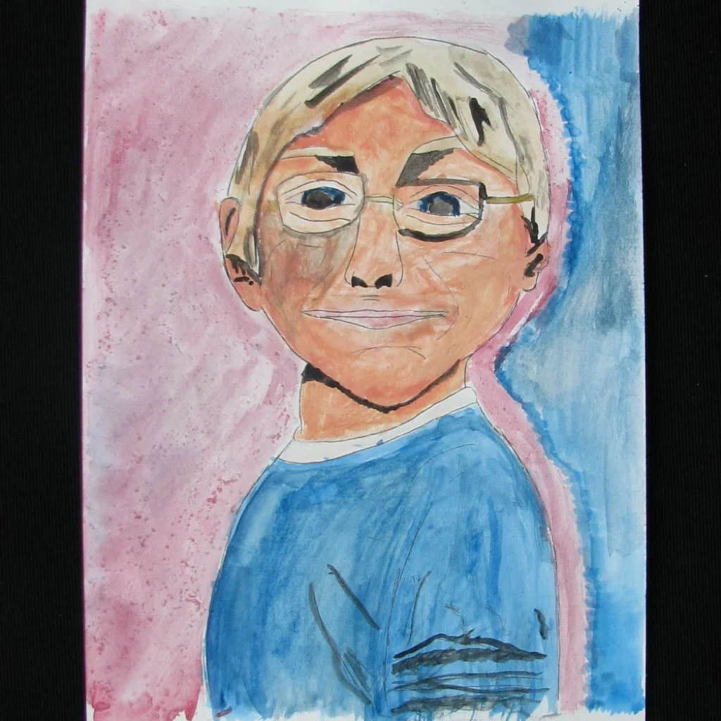 JK-Grade 5 Watercolor Self-Portrait
