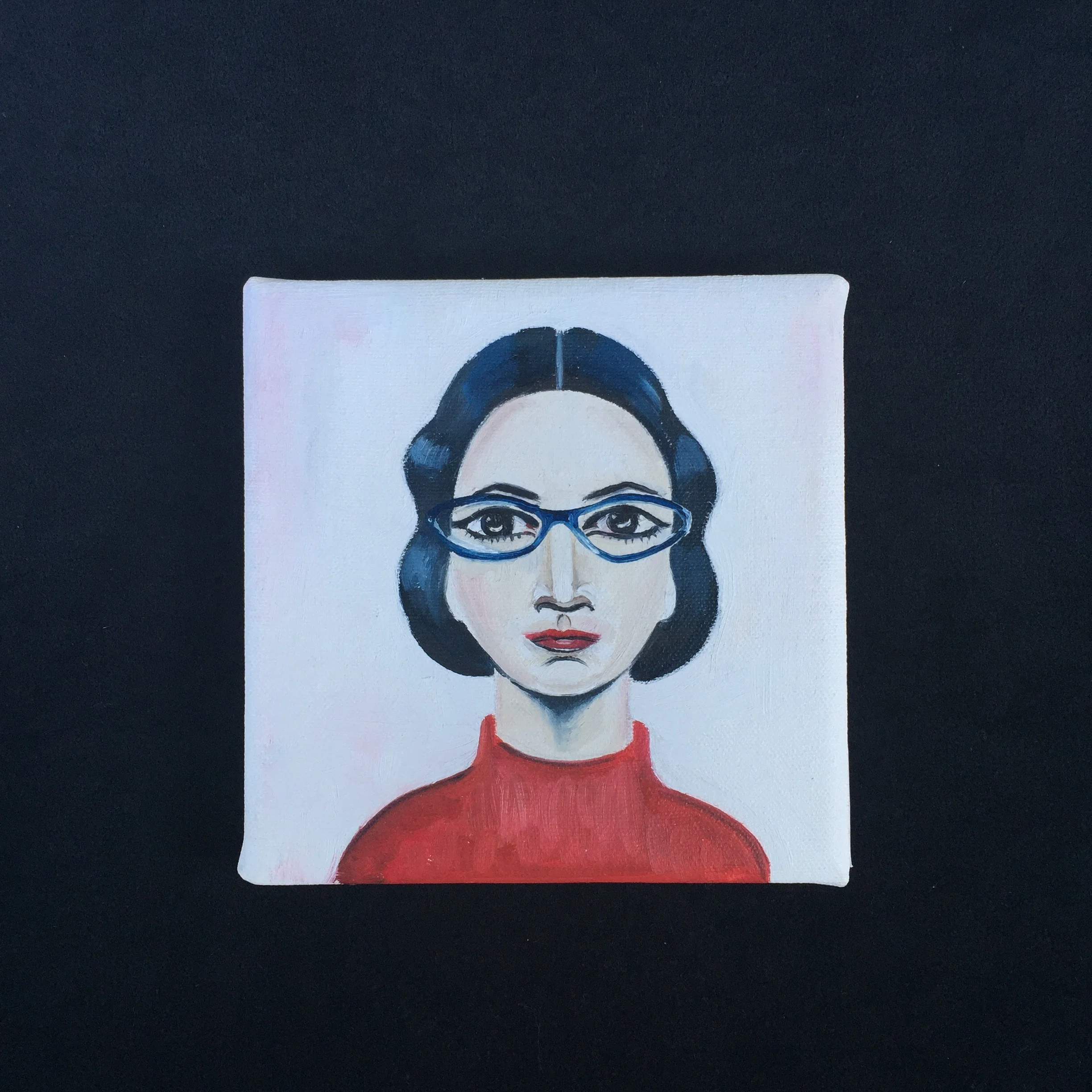Self-portrait in the style of L.S. Lowry, 2015, Oil on canvas.