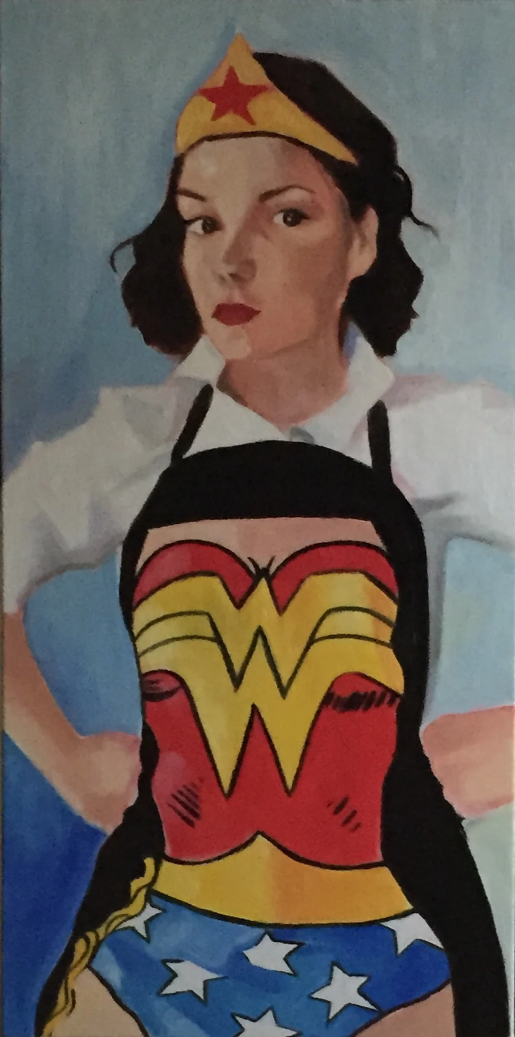 Self-portrait as Wonder Woman, 2015. Oil on canvas.