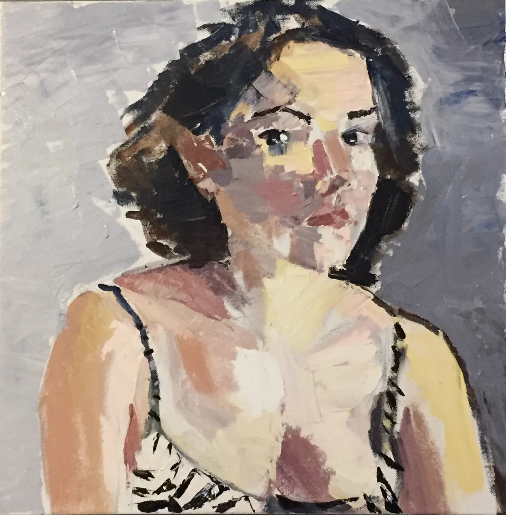 Self-portrait in Zebra, 2015, Acrylic on canvas.