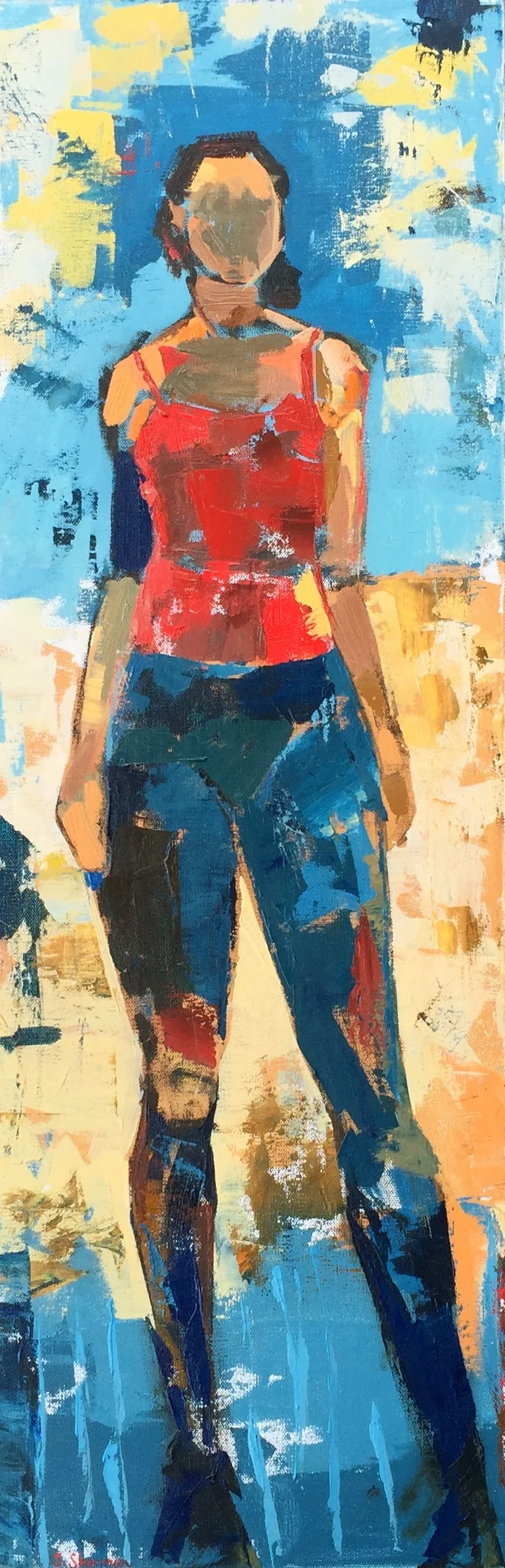 Self-portrait on July 21st (For Gary), 2015. Acrylic on canvas..