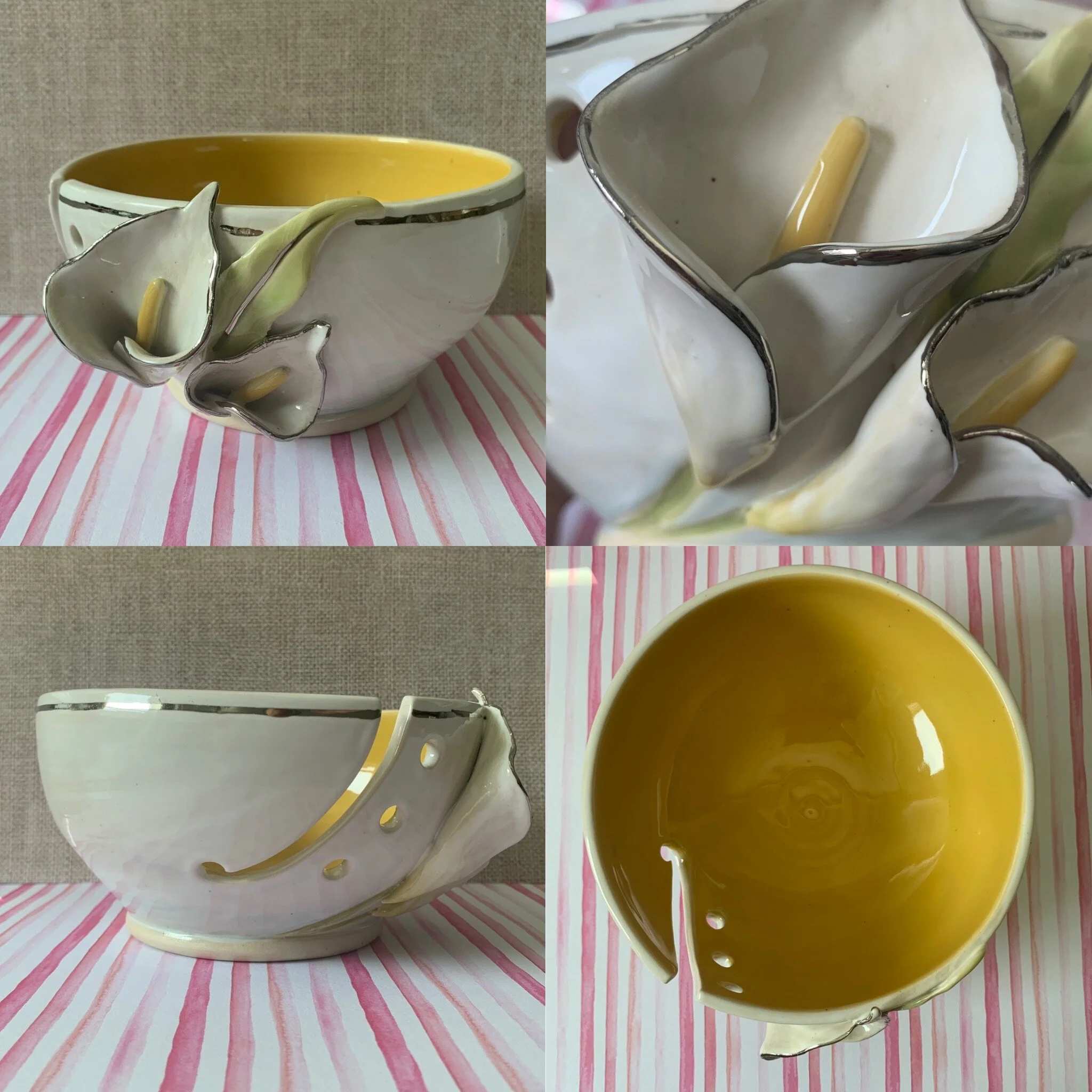 Custom Cala Lily yarn bowl - 2020