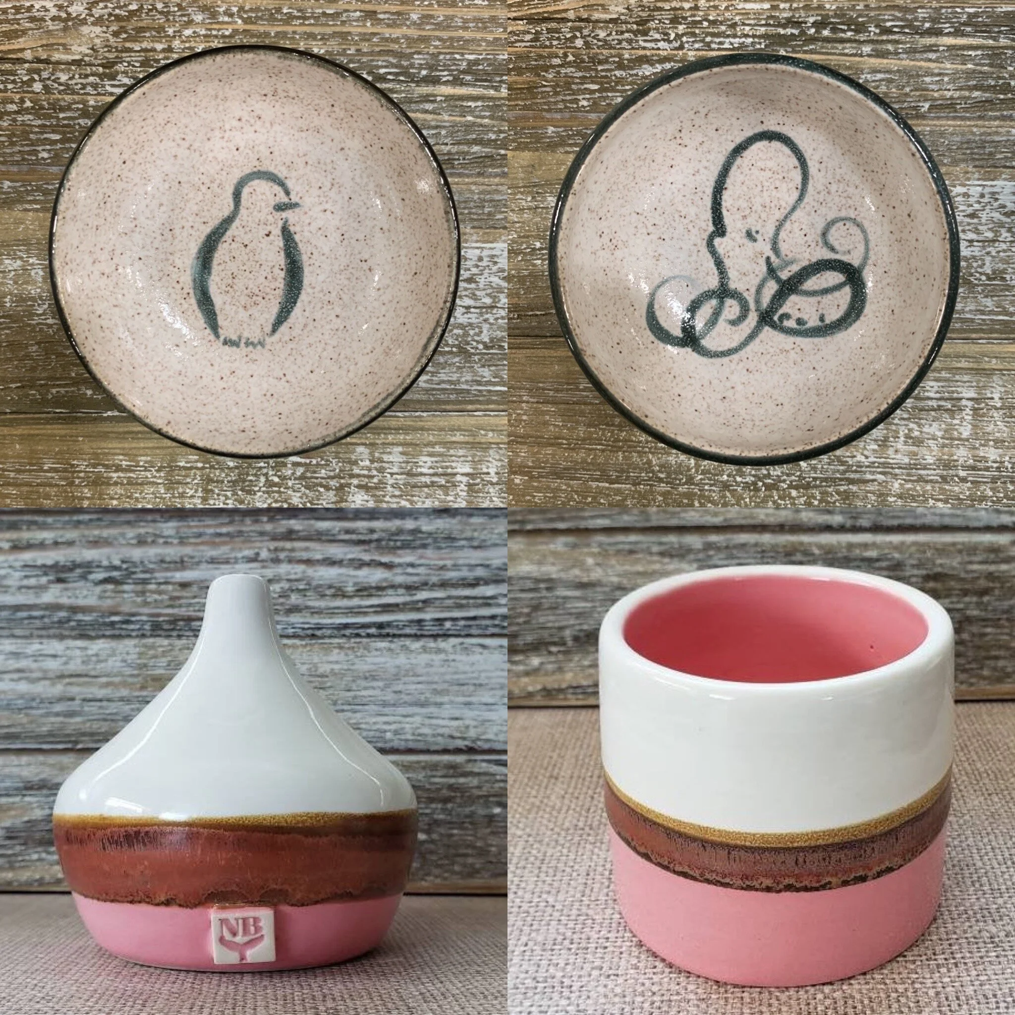 Wheel-thrown stoneware vessels with hand-painted techniques - 2020