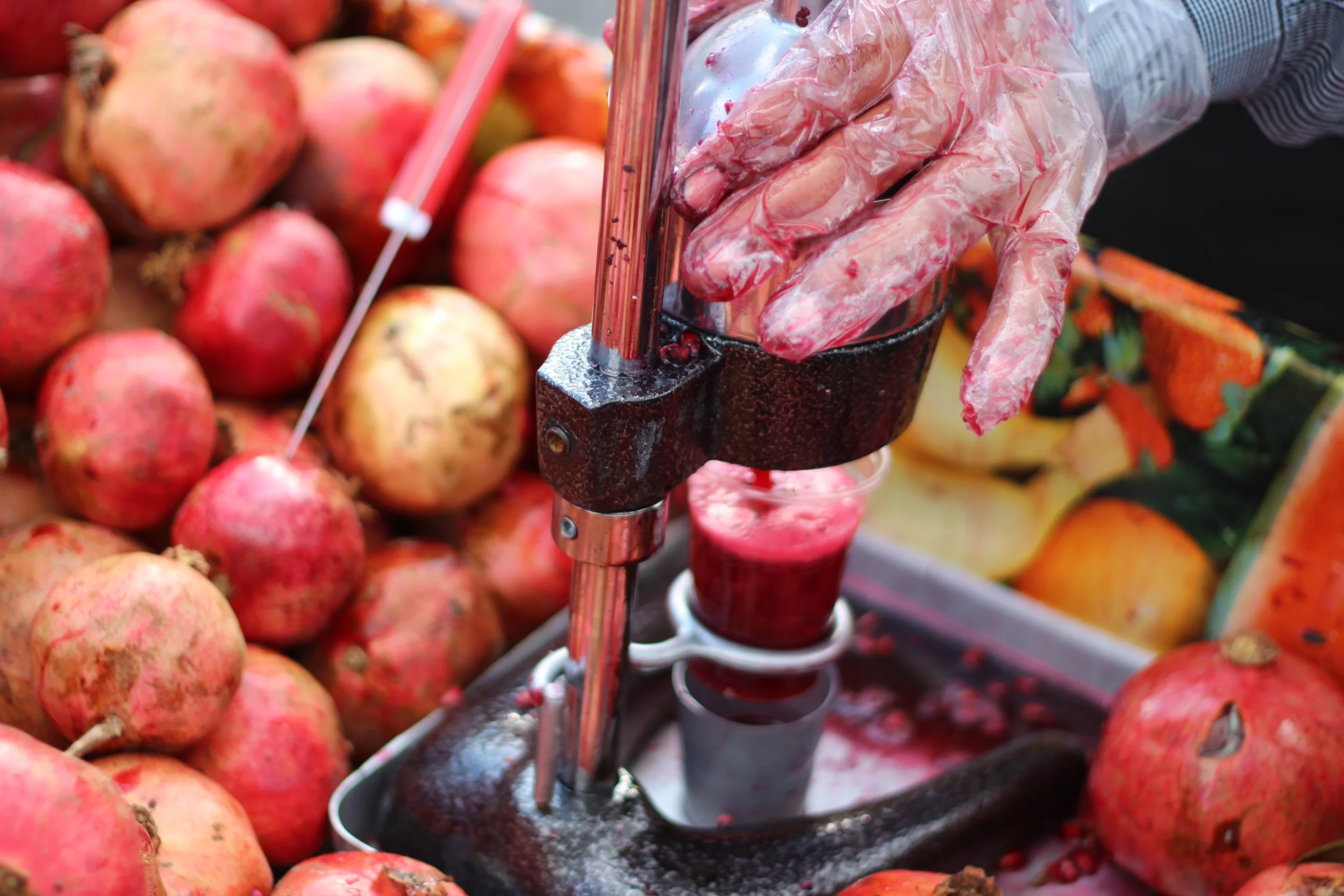 Pomegranate juicer on the Galata Bridge   --   Istanbul, Turkey