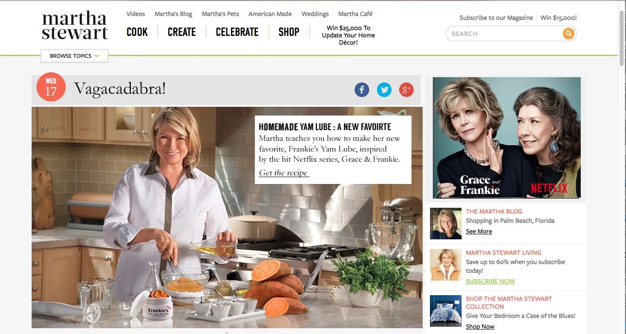 We thought Martha would like to make her own batch.