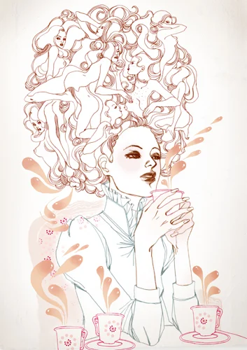 I love how thin the lines are. Like steam. 
thumbswithhands:

wererabbits:

Mauguerite Sauvage
