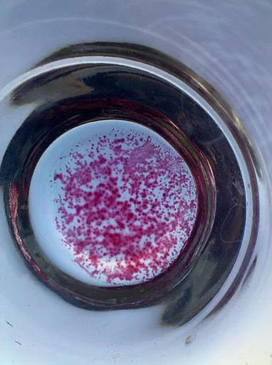 Took a picture with my new droid of a wine stain on the bottom of my glass. Regular sunlight.