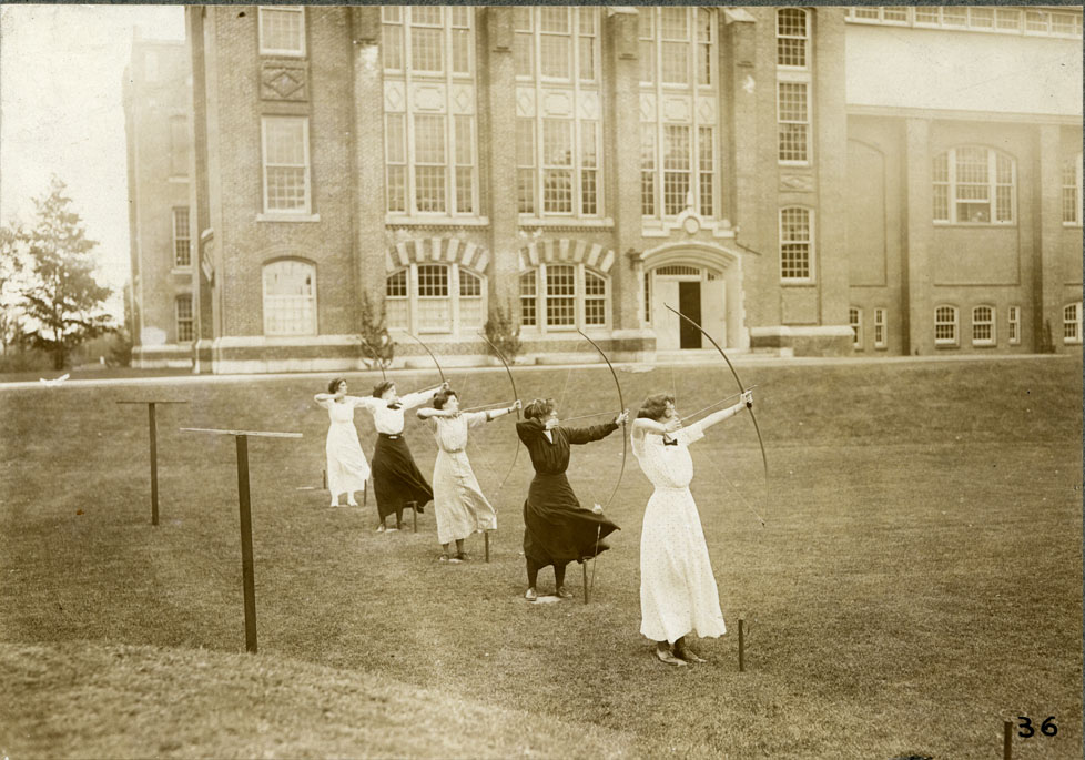 wellesleyunderground:

In honor of the London 2012 Olympic Games, a vintage photo of the Wellesley College Archery Team.