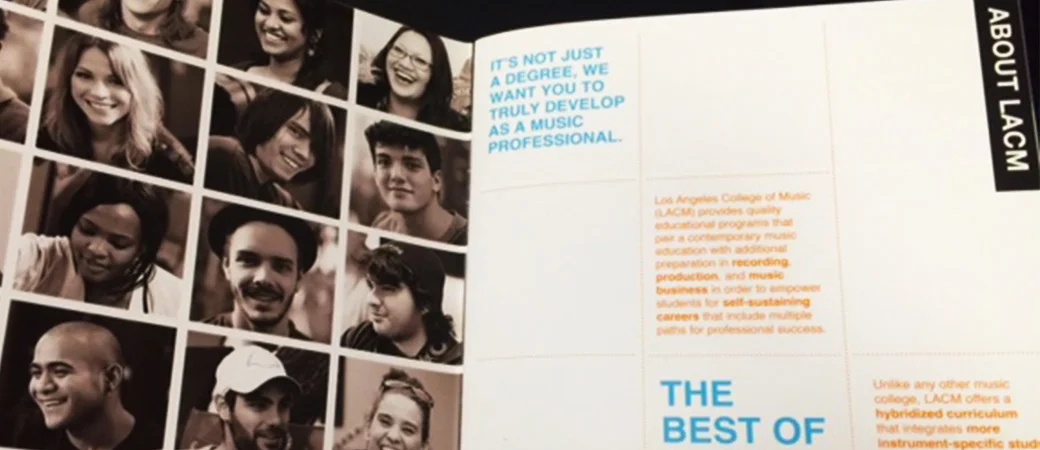  Wrote copy for LACM promotional materials and developed concept and design with consultant team from Plastic Palmtree, Inc. This includes:- All-school General "LACM Viewbook" brochure. Click to view online version.- 2015/2016 Academic Catalog.&nbsp…