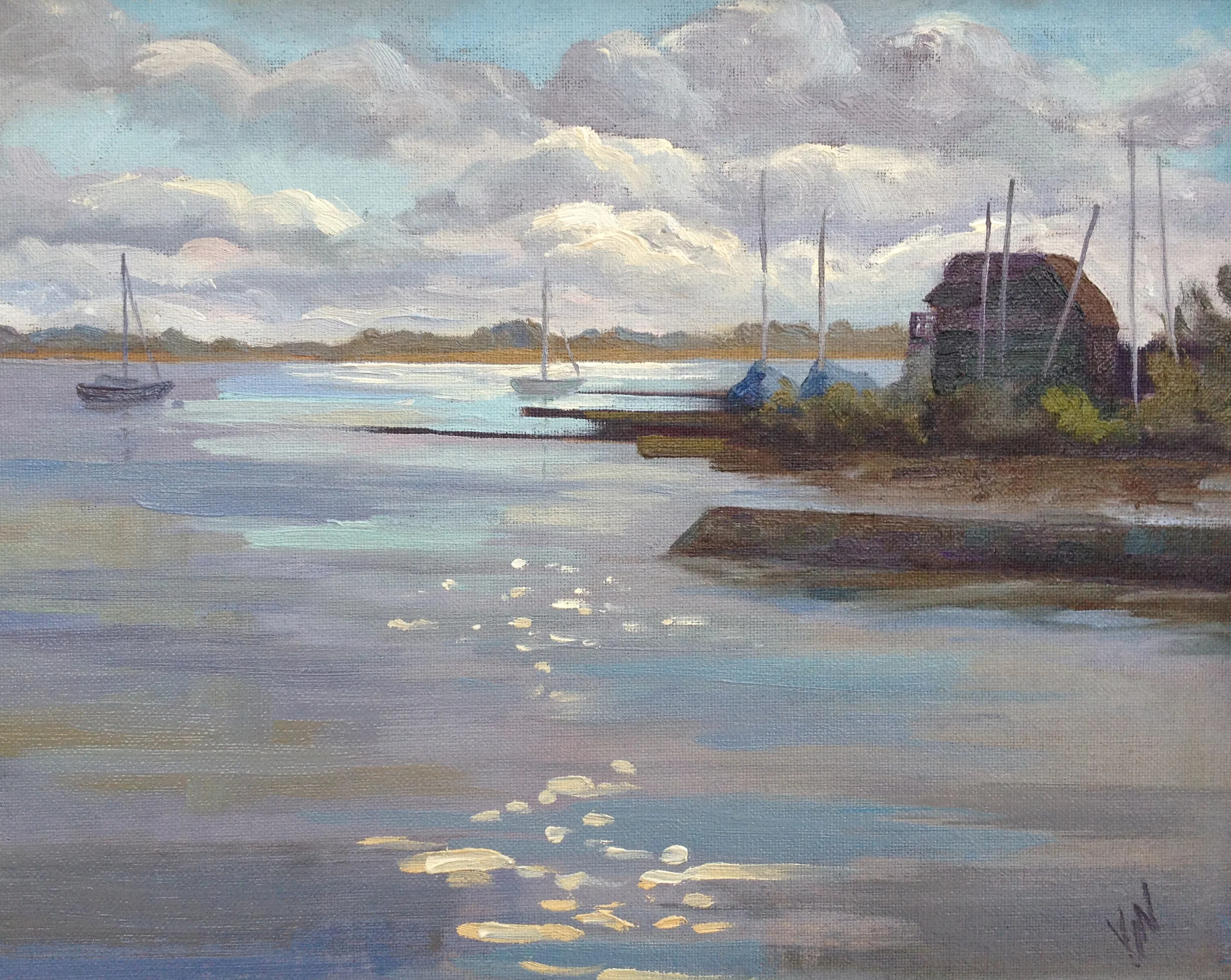 Sparkling Hickling 24x30cm Oil on canvas board