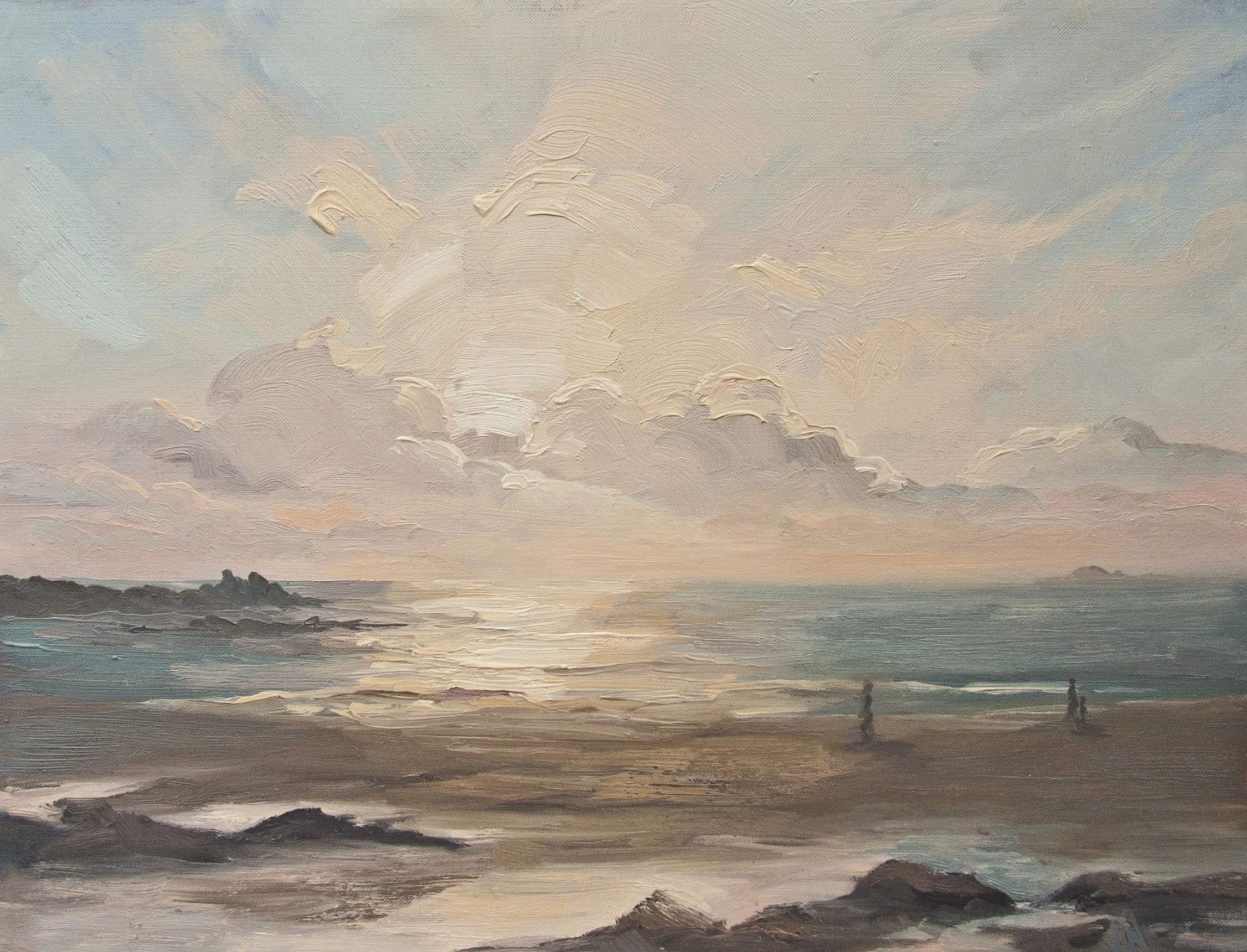 Walkers at sunset