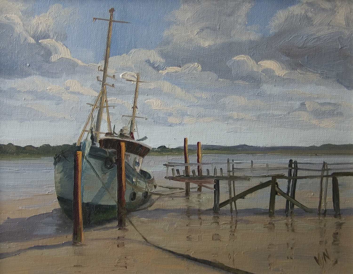 Heybridge Basin 24x30cm Oil on canvas board