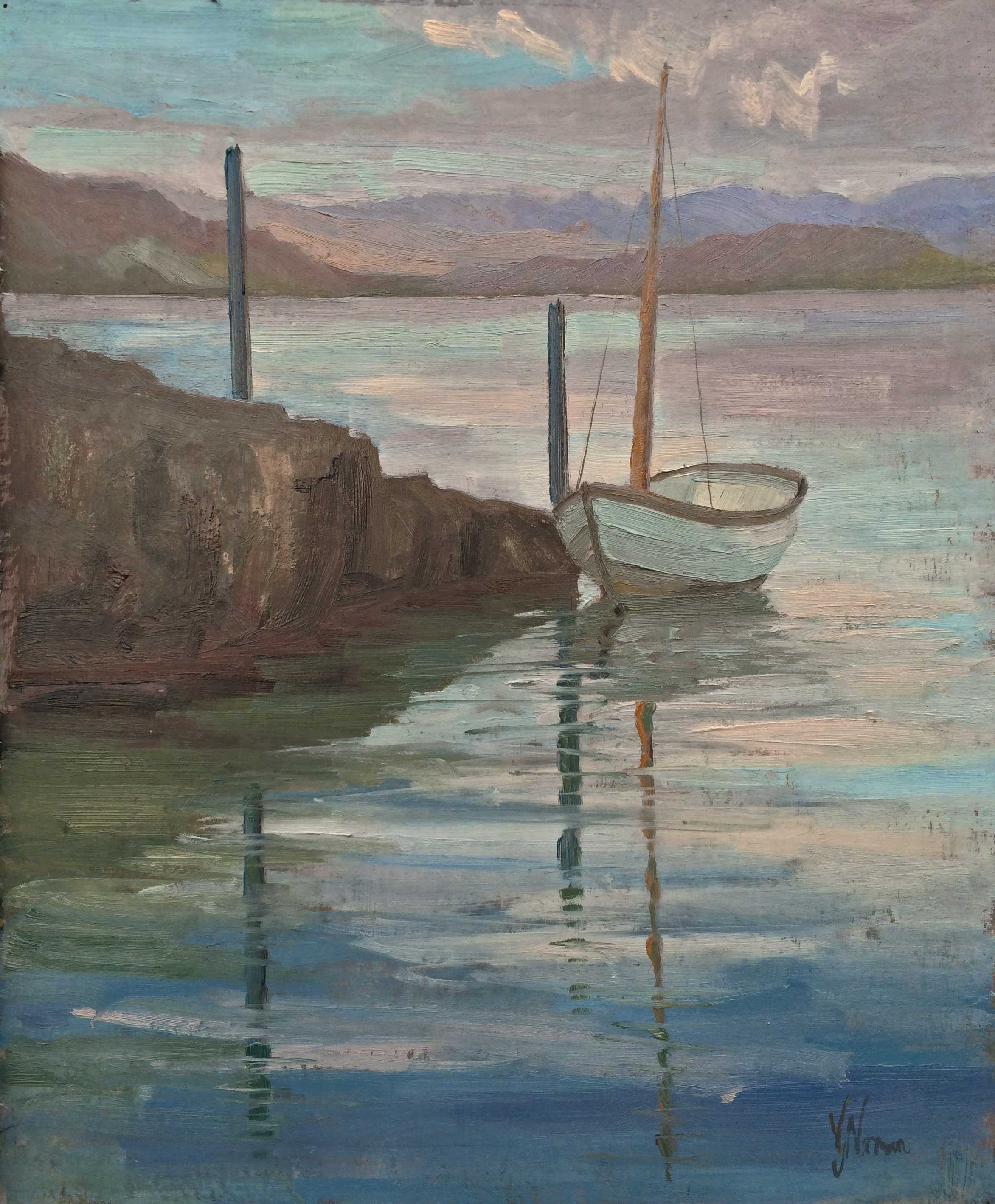 The quiet green boat