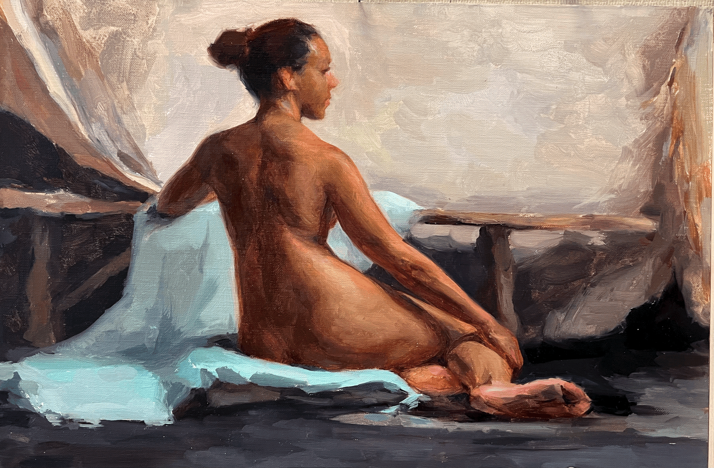 Ashley with Blue Drape