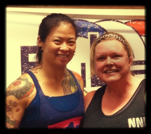 Kristie at San Francisco CrossFit in class with Diane Fu. 