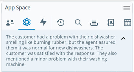 Screenshot of an app interface displaying a customer service chat, discussing dishwasher issues and maintenance.