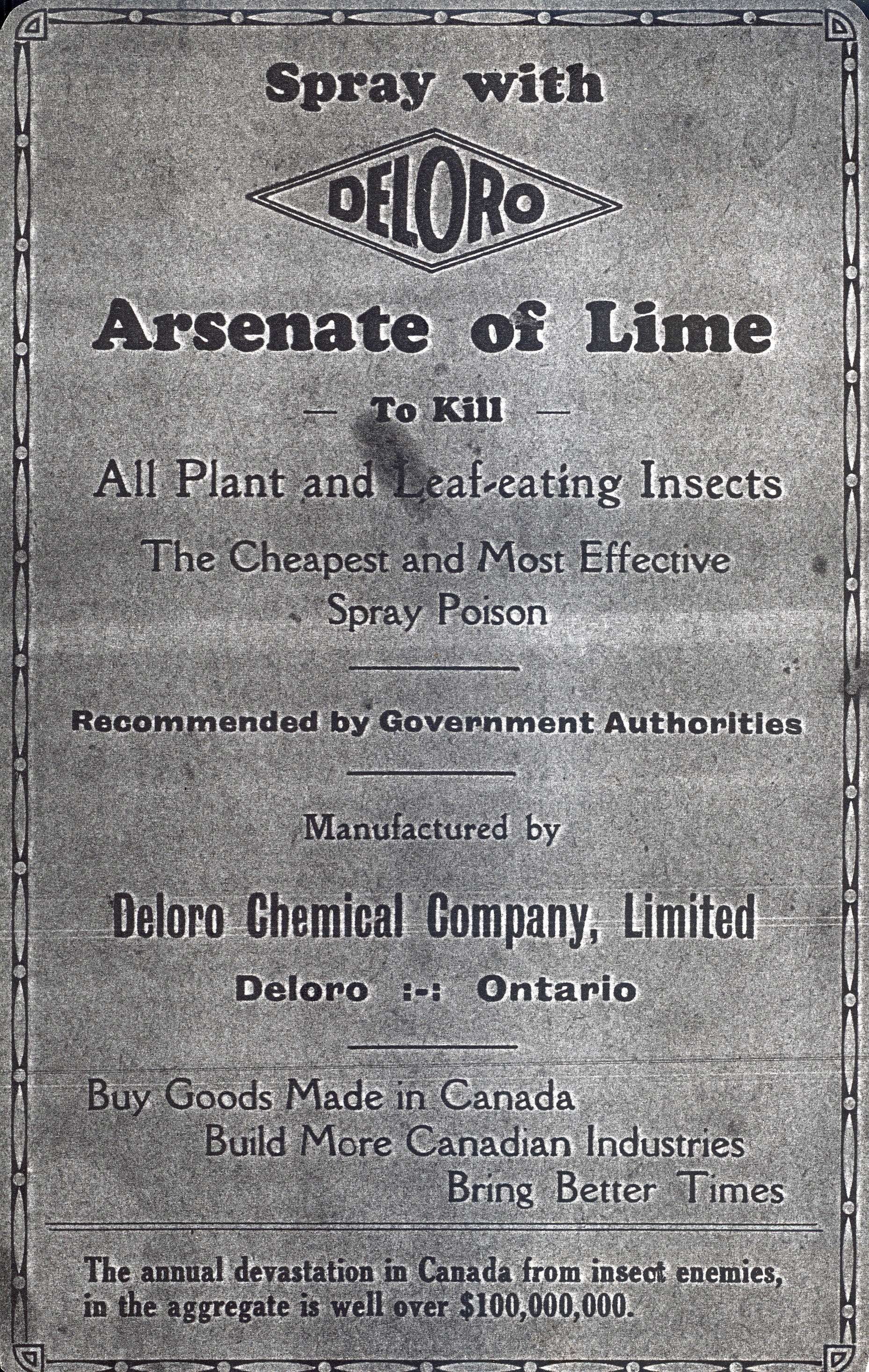 Deloro Chemical Co. Arsenic Advertising