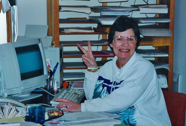 Bob Rutherford writes: What a great photo of Betty. She always made the time for visitors to the office, even when she and Betty Lou were closing on a dozen or so real estate transactions on a busy month-end afternoon. She made the difficult look easy - a rare talent.