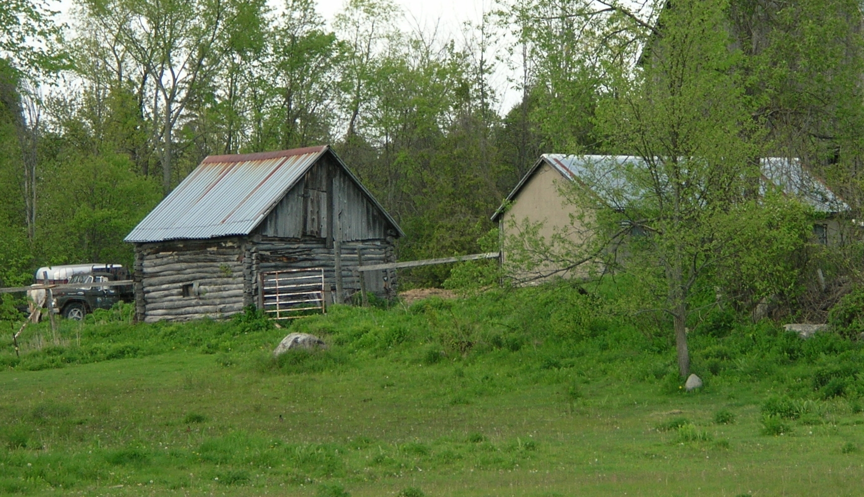 Old log out building, possibly old pigsty as seen from the Marmora KOA, 138 KOA Campground Road from May 2006 Sent by Ronald Barrons