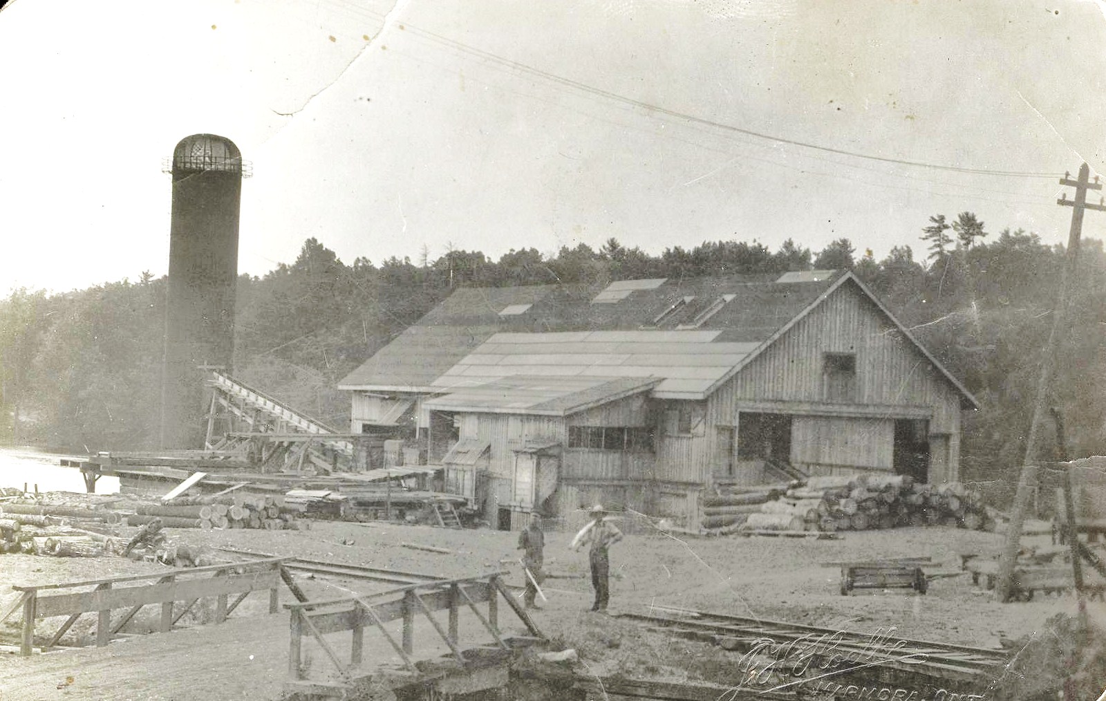 Pearce Saw mill and sawdust burner chimney