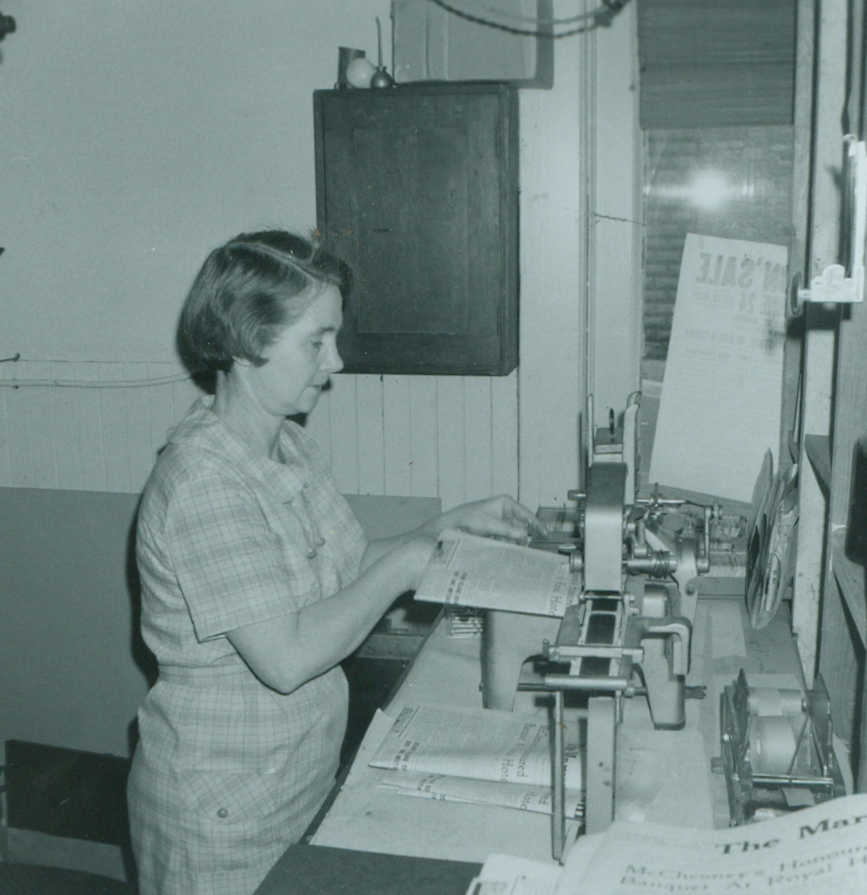 Ruby McCoy at the Marmora Herald