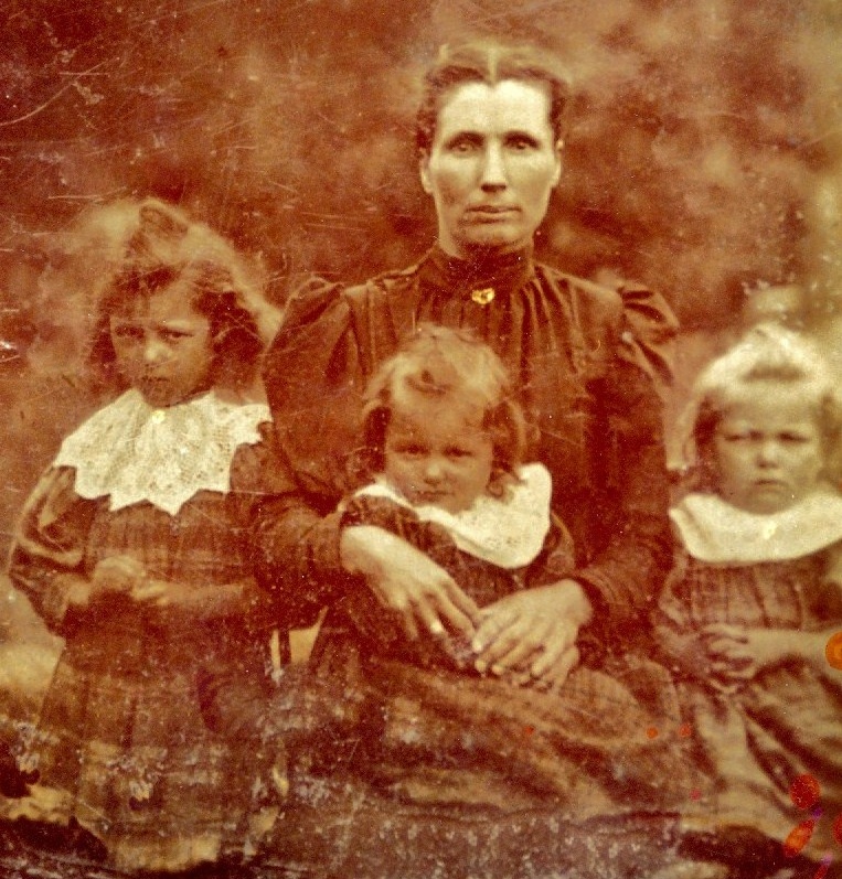  Annie peeverGrant, mother of Jack Grant, 1898, with Mae Grant, Georgina Grant and Emma Grant